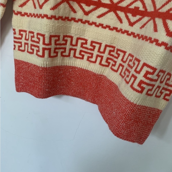 Ganni Women's Sweater in Red and Cream Pattern - Picture 3 of 6